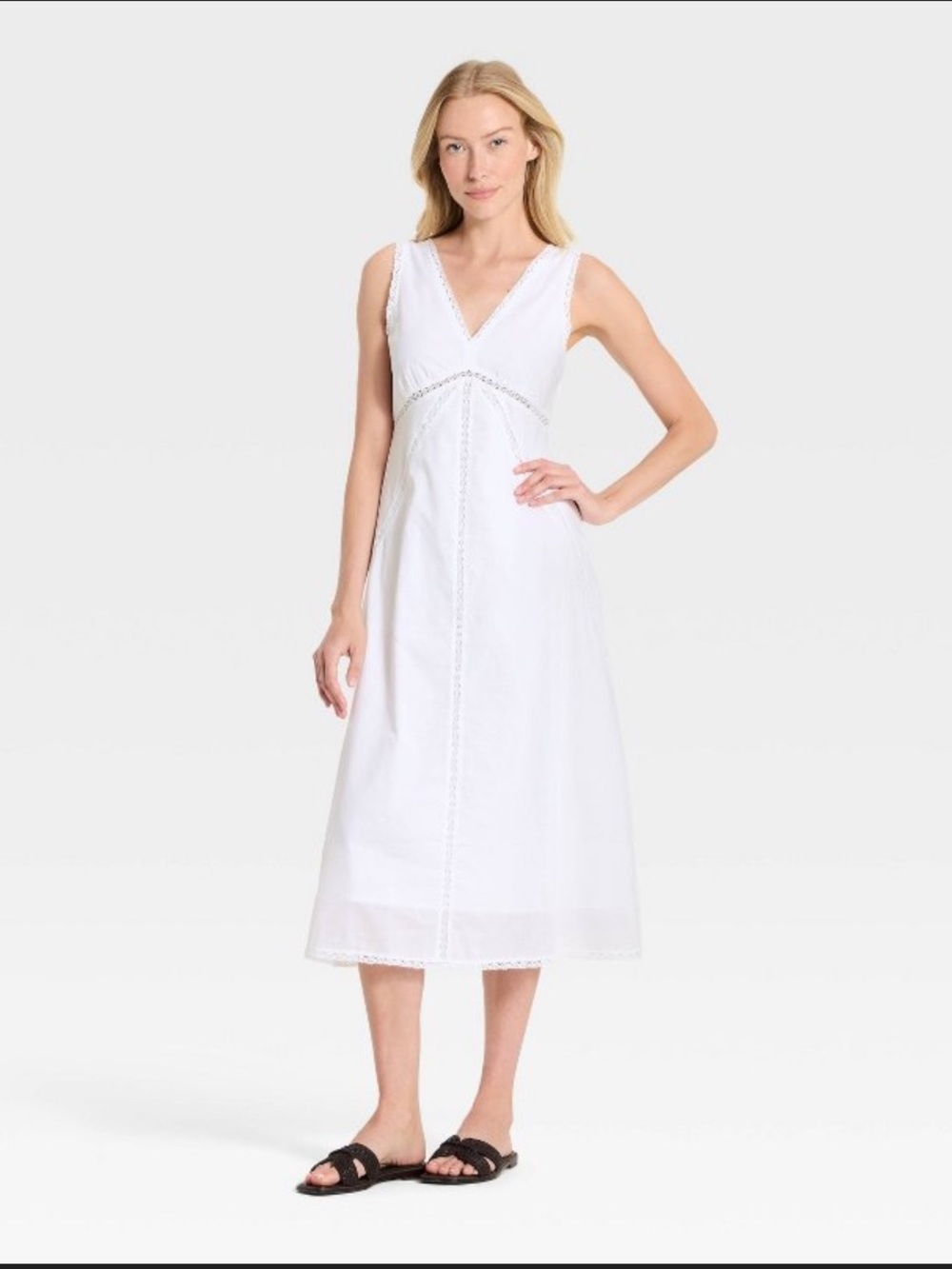 Universal Thread White Midi Slip Dress Cotton